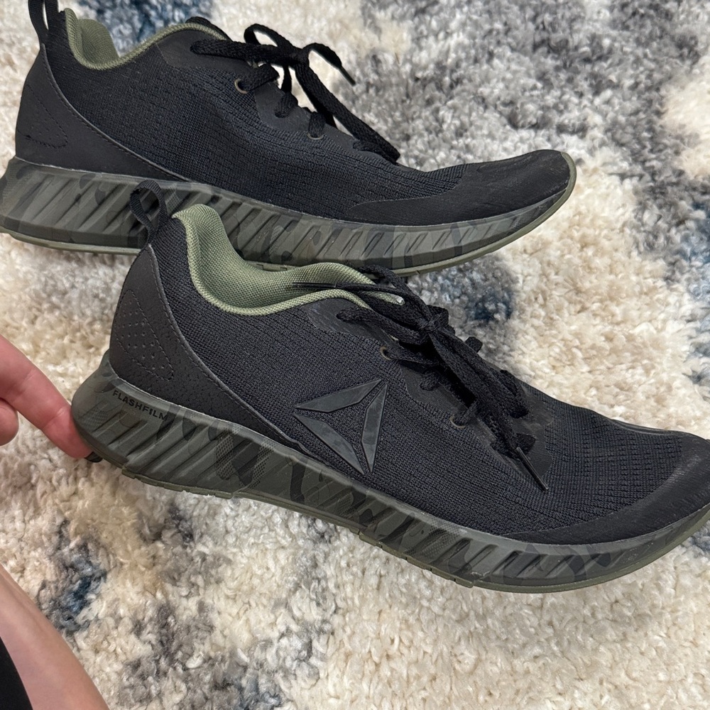 Reebok Black and Olive Sneakers
